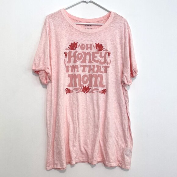 TORRID 3 Plus Size Oh Honey Relaxed Fit Heritage Slub Crew Neck Roll Sleeve Tee - Picture 2 of 16